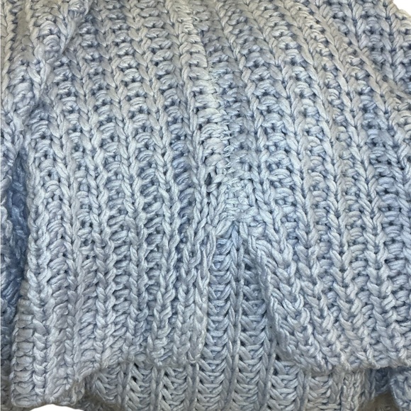 Princess Polly XS/S Chunky Knit Cowl Neck Sweater Blue Gray Cozy Pullover - Picture 6 of 9